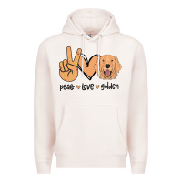 Pale Pink Peace Love Golden Premium Hoodie - Bettercallsaul