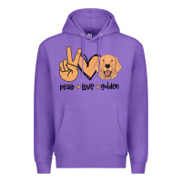 Purple Peace Love Golden Premium Hoodie - Bettercallsaul