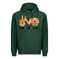 Sports Green Peace Love Golden Premium Hoodie - Bettercallsaul