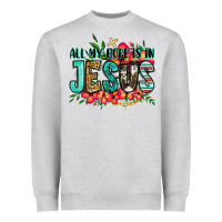 Heather Grey all my hope is in jesus Heavyweight Sweatshirt - Jasminsmagicworld