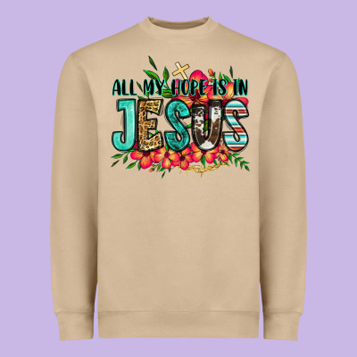 All My Hope Is In Jesus Heavyweight Sweatshirt Designed By Jasminsmagicworld