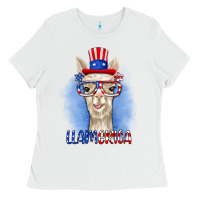White llamerica Ladies Tee - RanaPortraitStore