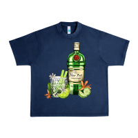 Navy gin tonic bottle and cocktail Urban Heavy Tee - AdoDesignShop