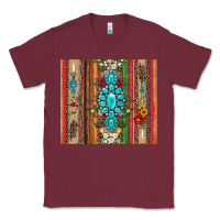 Burgundy gemstone flowers arrow with leopards and serape Classic Tee - Artiststas