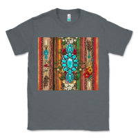 Charcoal Heather gemstone flowers arrow with leopards and serape Classic Tee - Artiststas