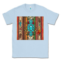 Dusty Blue gemstone flowers arrow with leopards and serape Classic Tee - Artiststas