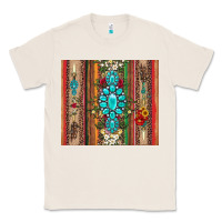 Natural gemstone flowers arrow with leopards and serape Classic Tee - Artiststas