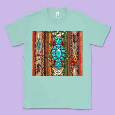 Gemstone Flowers Arrow With Leopards And Serape Classic Tee Designed By Artiststas