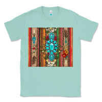 Seafoam gemstone flowers arrow with leopards and serape Classic Tee - Artiststas