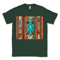 Sports Green gemstone flowers arrow with leopards and serape Classic Tee - Artiststas