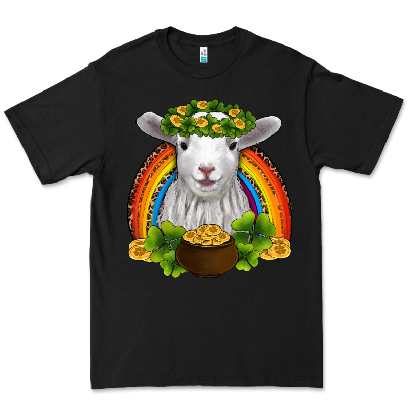 St Patricks Day Baby Sheep Shamrocks Gold Rainbow Premium Tee by RanaPortraitStore | Teevron