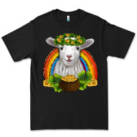 Black st patricks day baby sheep shamrocks gold rainbow Premium Tee - RanaPortraitStore