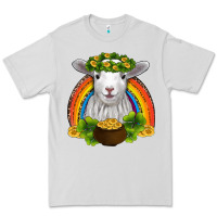 Dove Grey st patricks day baby sheep shamrocks gold rainbow Premium Tee - RanaPortraitStore