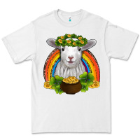 White st patricks day baby sheep shamrocks gold rainbow Premium Tee - RanaPortraitStore