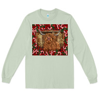 Matcha Christmas highland cow with candy canes Long Sleeve Tee - BarkalooDesign