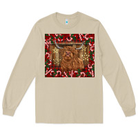 Mushroom Christmas highland cow with candy canes Long Sleeve Tee - BarkalooDesign