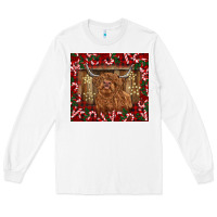 White Christmas highland cow with candy canes Long Sleeve Tee - BarkalooDesign