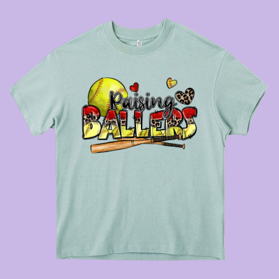 Raising Ballers Softball Heavy Core Tee Designed By Zillion Design Studio