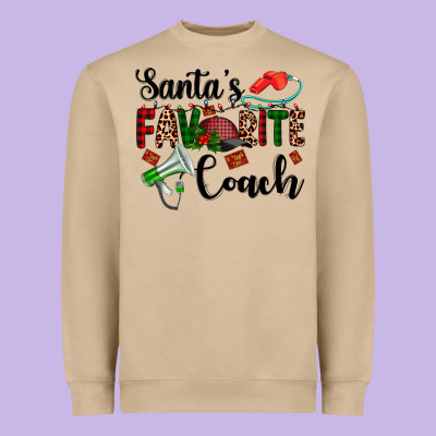 Santa's Favorite Coach Heavyweight Sweatshirt Designed By Adodesignshop