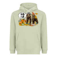 Matcha Hello Fall Brown Bear Heavyweight Hoodie - LillyAllenDesigns