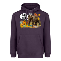 Plum Hello Fall Brown Bear Heavyweight Hoodie - LillyAllenDesigns