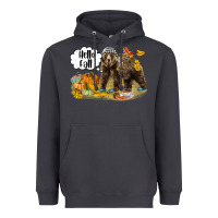 Smoke Hello Fall Brown Bear Heavyweight Hoodie - LillyAllenDesigns