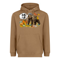 Toasted Coconut Hello Fall Brown Bear Heavyweight Hoodie - LillyAllenDesigns