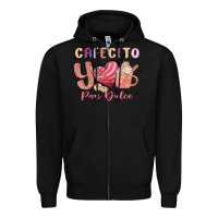 Black cafecito y pan dulce Zipper Hoodie - MaliasSmallBusiness