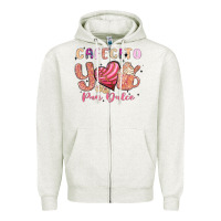 Oatmeal Heather cafecito y pan dulce Zipper Hoodie - MaliasSmallBusiness