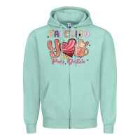 Seafoam cafecito y pan dulce Zipper Hoodie - MaliasSmallBusiness