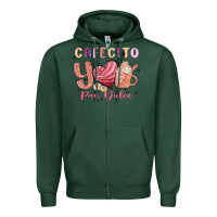 Sports Green cafecito y pan dulce Zipper Hoodie - MaliasSmallBusiness