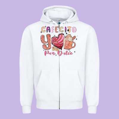 Cafecito Y Pan Dulce Zipper Hoodie Designed By Maliassmallbusiness