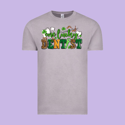 St Patricks Day One Lucky Dentist Vintage Tee Designed By Adodesignshop