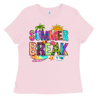 Bubblegum Pink summer break Ladies Tee - RanaPortraitStore