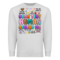 Dove Grey dear tiny human behind me Premium Sweatshirt - Artiststas