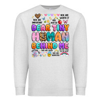 Oatmeal Heather dear tiny human behind me Premium Sweatshirt - Artiststas