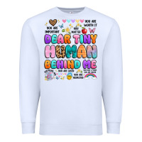 White dear tiny human behind me Premium Sweatshirt - Artiststas