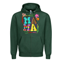 Sports Green Autism Mama Zipper Hoodie - NancyCooperArtShop