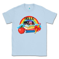 Dusty Blue back to school hello pre k Classic Tee - AdoDesignShop