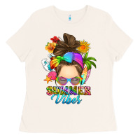 Bone messy bun summer vibes Ladies Tee - RanaPortraitStore