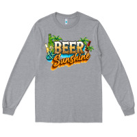 Heather Grey Beer and sunshine Long Sleeve Tee - NancyCooperArtShop