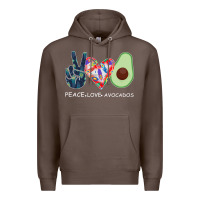 Coffee PEACE LOVE AVOCADOS Premium Hoodie - Bettercallsaul