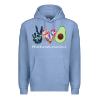 Colony Blue PEACE LOVE AVOCADOS Premium Hoodie - Bettercallsaul