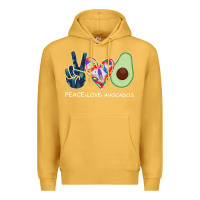 Mustard PEACE LOVE AVOCADOS Premium Hoodie - Bettercallsaul