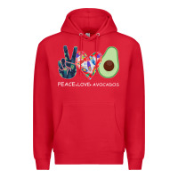 Red PEACE LOVE AVOCADOS Premium Hoodie - Bettercallsaul