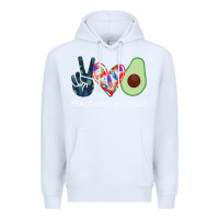 White PEACE LOVE AVOCADOS Premium Hoodie - Bettercallsaul