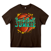 Chocolate Brown basketball junkie Heavy Core Tee - texasbilliewilder