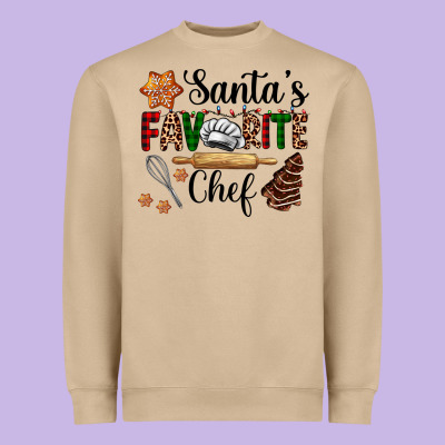 Santa's Favorite Chef Heavyweight Sweatshirt Designed By Adodesignshop