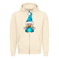 Sandshell winter gnome with gift Zipper Hoodie - NancyCooperArtShop
