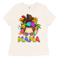 Bone messy bun mama summer Ladies Tee - RanaPortraitStore